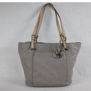 Michael Kors Gray Pebbled Leather Tote Shoulder Bag